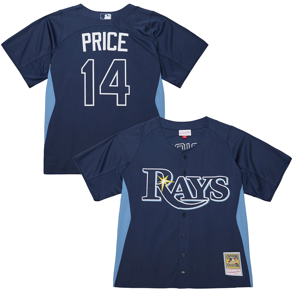 Men's Mitchell & Ness David Price Blue Tampa Bay Rays Authentic Batting Practice Jersey