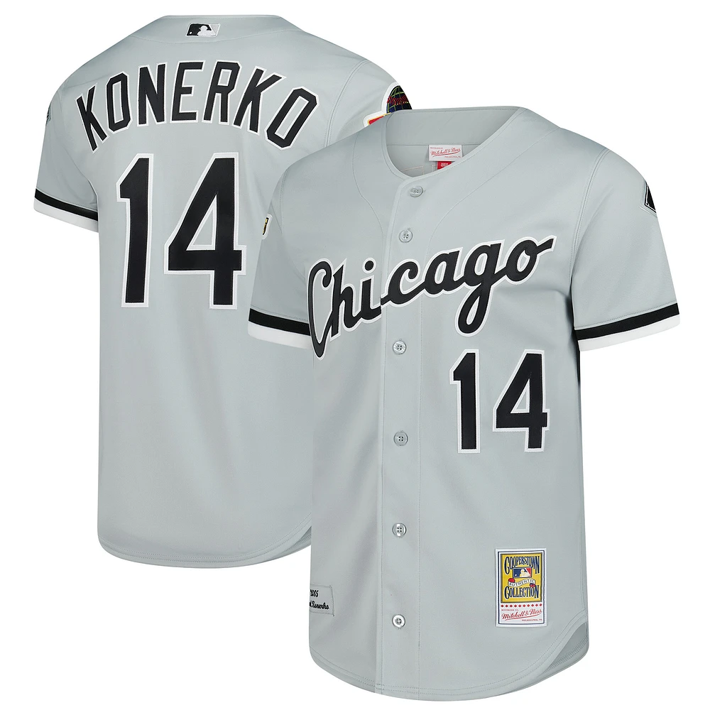 Men's Mitchell & Ness Paul Konerko Gray Chicago White Sox 2005 Throwback Authentic Jersey