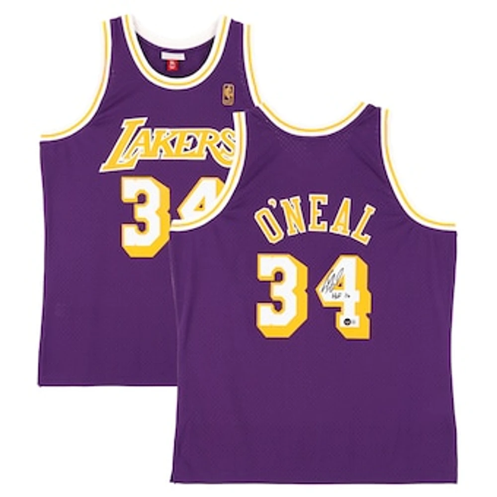 Shaquille O'Neal Los Angeles Lakers Autographed Purple Mitchell & Ness - Swingman Jersey with "HOF 16" Inscription
