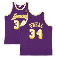 Shaquille O'Neal Los Angeles Lakers Autographed Purple Mitchell & Ness - Swingman Jersey with "HOF 16" Inscription