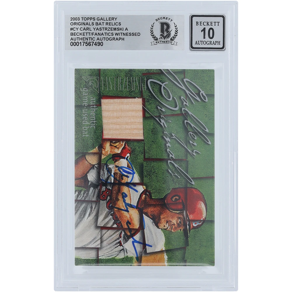 Carl Yastrzemski Boston Red Sox Autographed 2003 Topps Gallery Originals Bat Relic #GO-CY Beckett Fanatics Witnessed Authenticated 10 Card