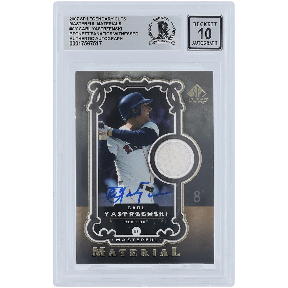 Carl Yastrzemski Boston Red Sox Autographed 2007 Upper Deck SP Legendary Cuts Masterful Materials Jersey Relic #MM-CY Beckett Fanatics Witnessed Authenticated 10 Card