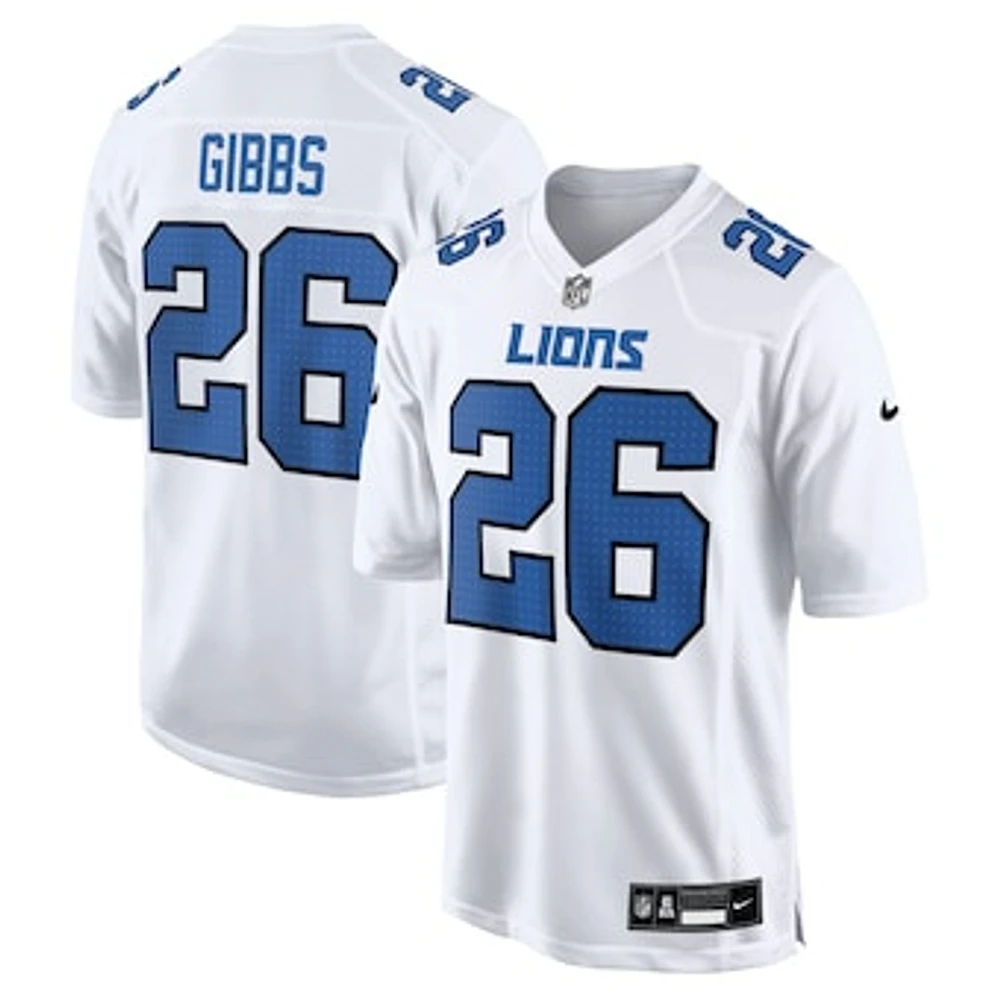 Men's Nike Jahmyr Gibbs White Detroit Lions Tundra Fashion Game Jersey