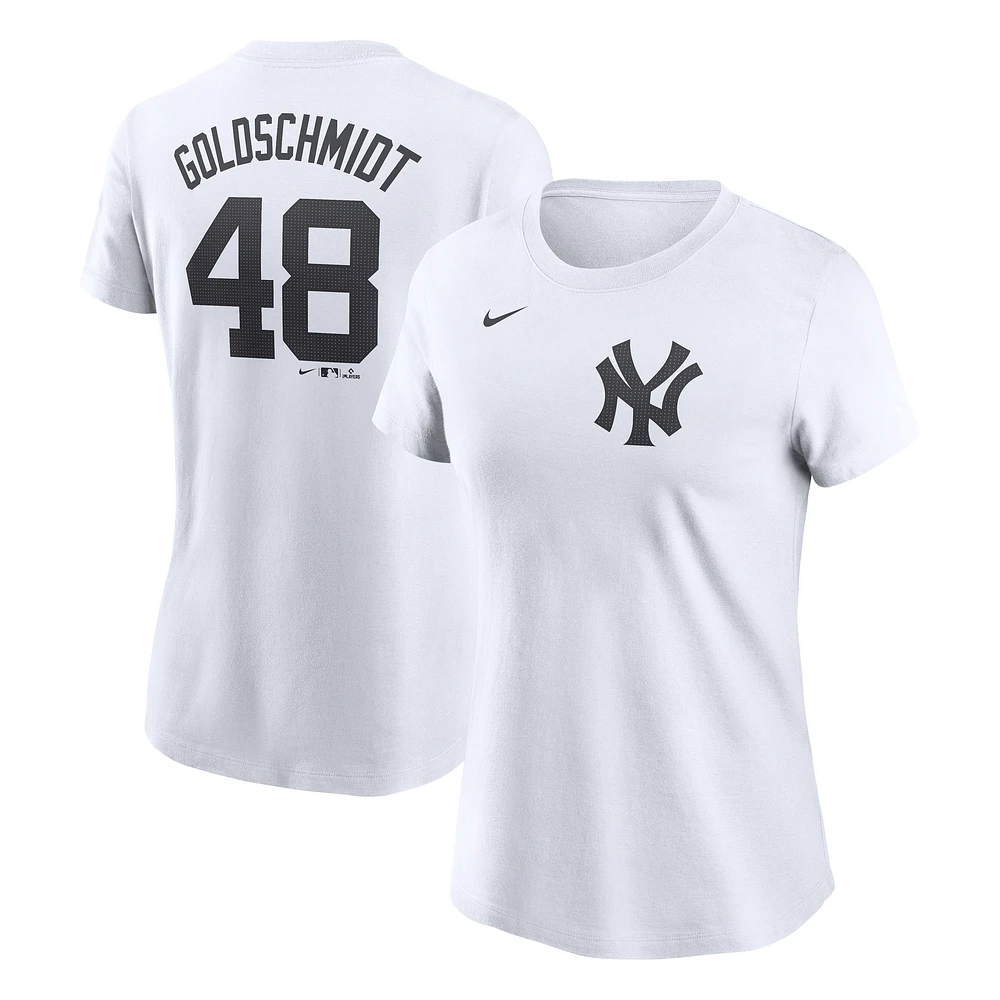 Women's Nike Paul Goldschmidt White New York Yankees Fuse Name & Number T-Shirt