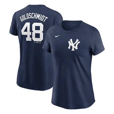 Women's Nike Paul Goldschmidt Navy New York Yankees Fuse Name & Number T-Shirt