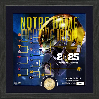 Highland Mint Notre Dame Fighting Irish College Football Playoff 2025 National Championship Game 13" x 13" Bronze Coin Photo Mint