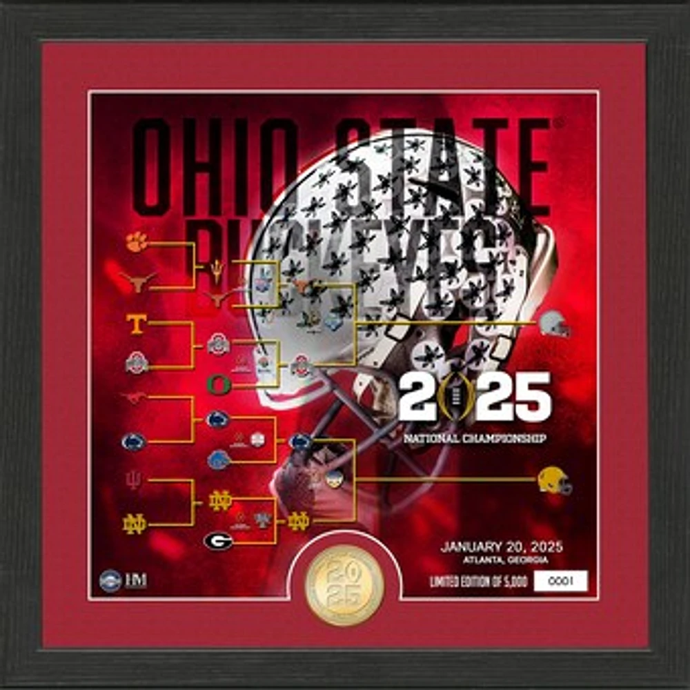 Highland Mint Ohio State Buckeyes College Football Playoff 2025 National Championship Game 13" x 13" Bronze Coin Photo Mint