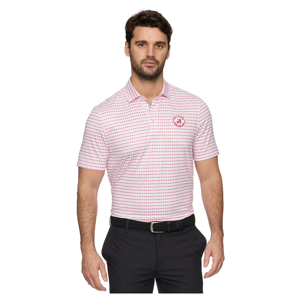 Men's Flag & Anthem White Atlanta Drive GC All-Over Logo Polo