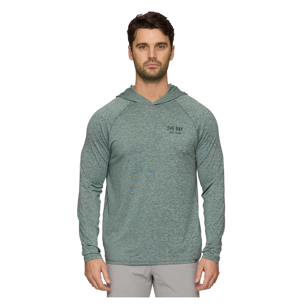Men's Flag & Anthem Heather Green The Bay Golf Club Victory Performance Raglan Pullover Hoodie