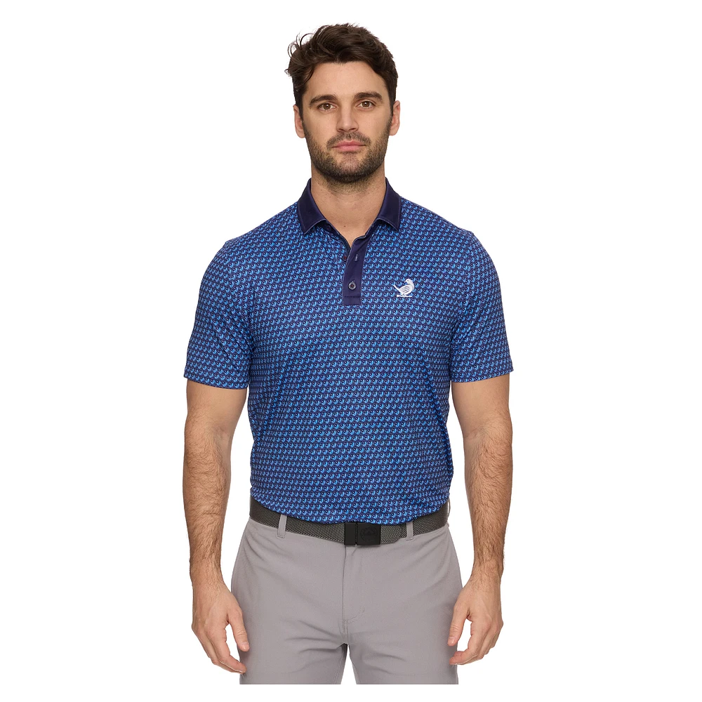 Men's Flag & Anthem Light Blue New York Golf Club All-Over Logo Polo