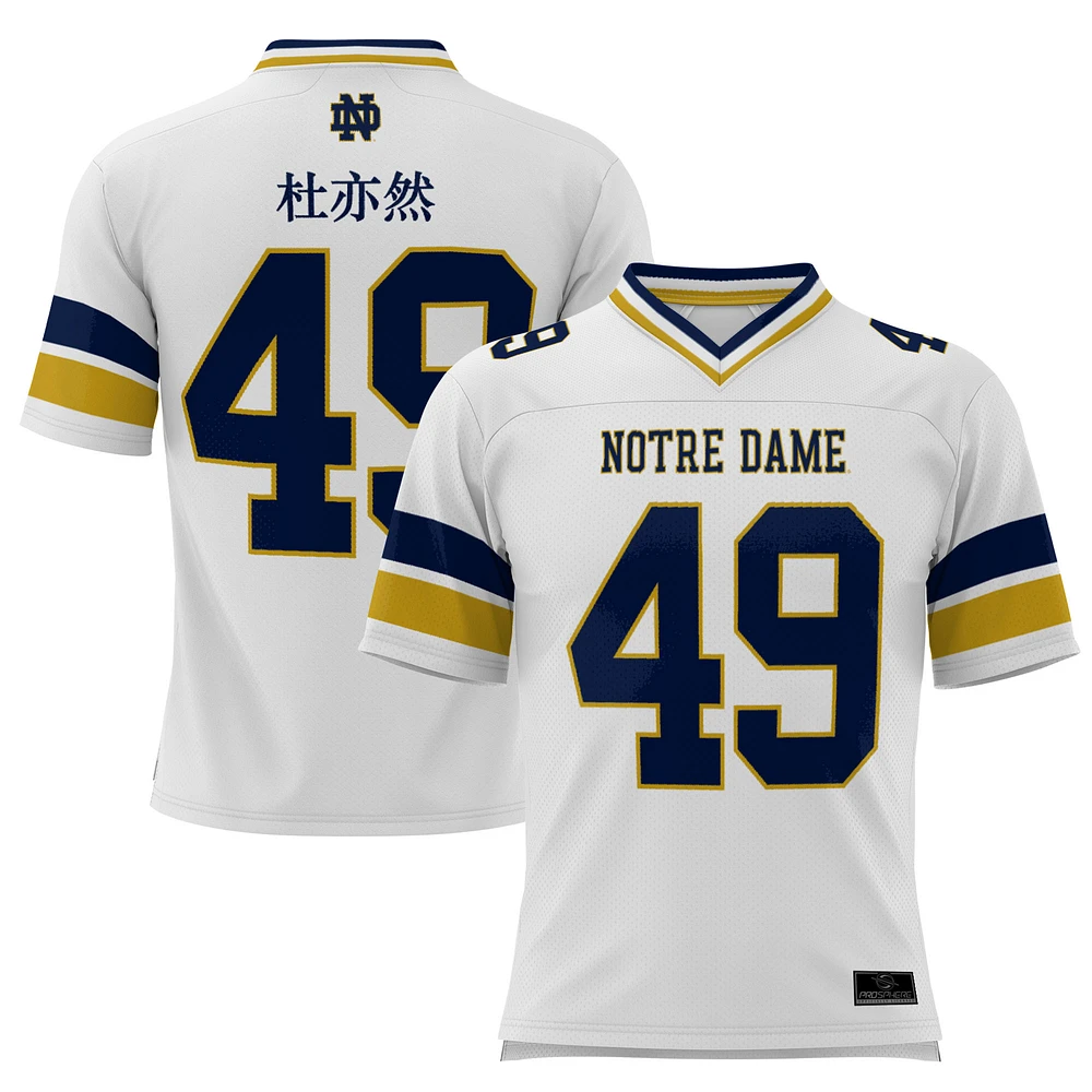 Youth GameDay Greats Charles Du White Notre Dame Fighting Irish NIL Football Fashion Jersey