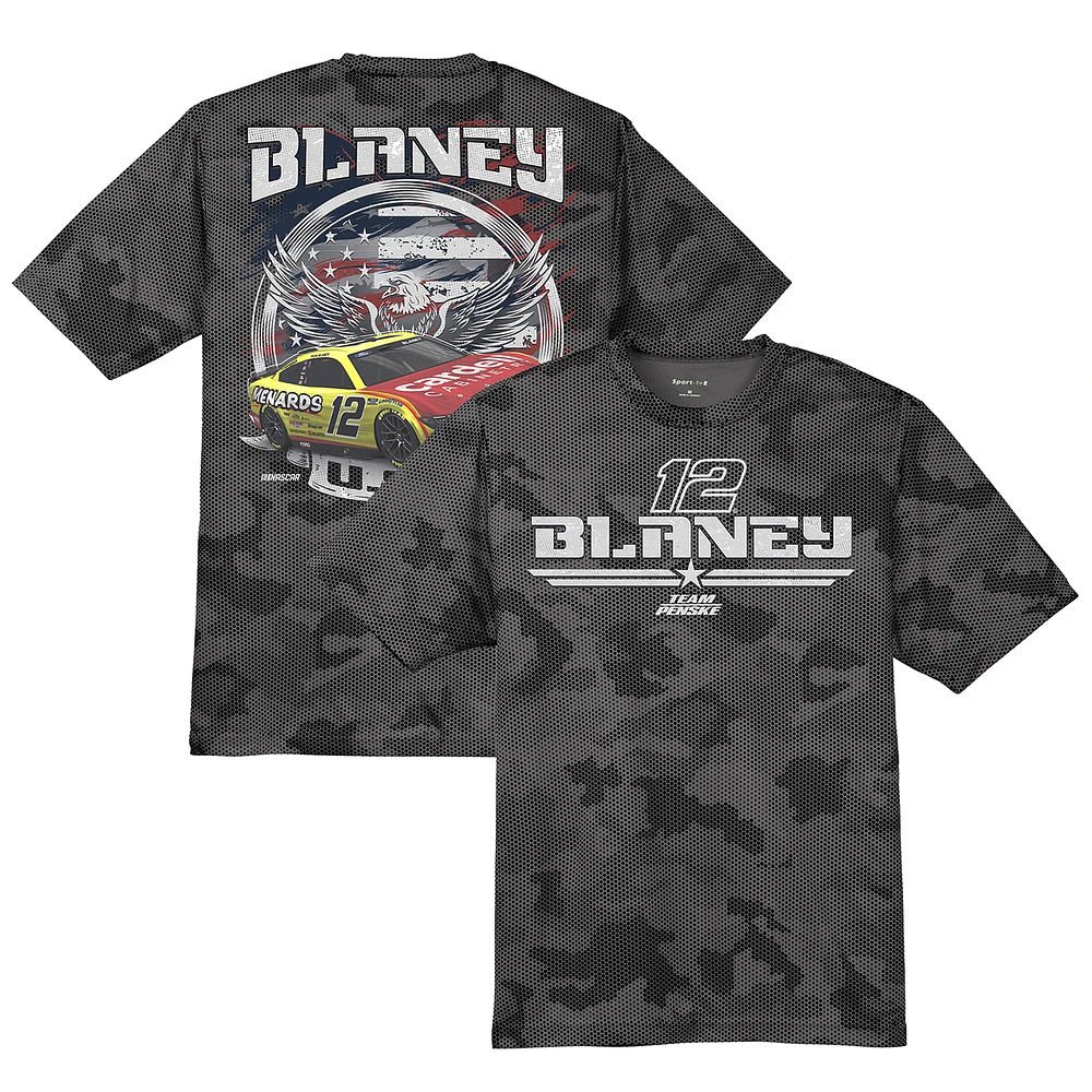 Men's Team Penske Gray Ryan Blaney Camo Car T-Shirt