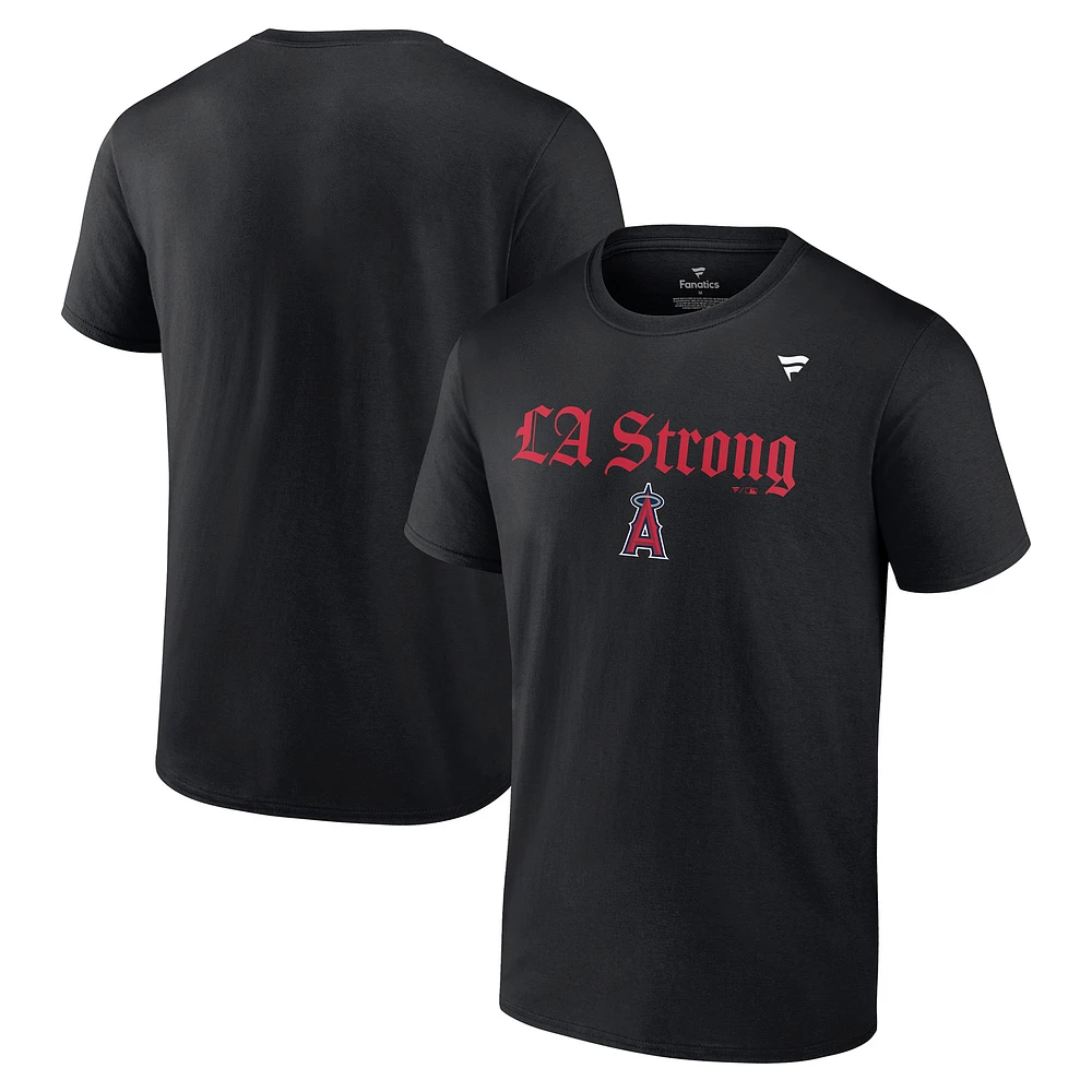 Unisex Fanatics Black Los Angeles Angels LA Strong T-Shirt