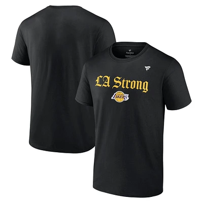 Unisex Fanatics Black Los Angeles Lakers LA Strong T-Shirt