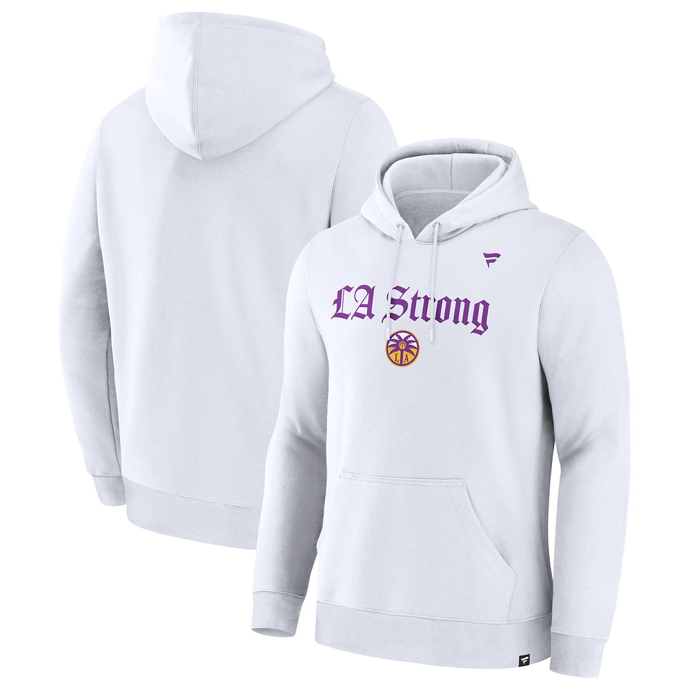 Unisex Fanatics White Los Angeles Sparks LA Strong Premium Fleece Pullover Hoodie