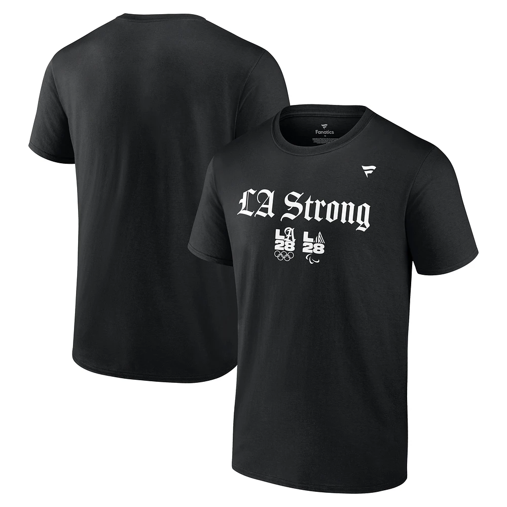 Unisex Fanatics Black LA28 LA Strong T-Shirt