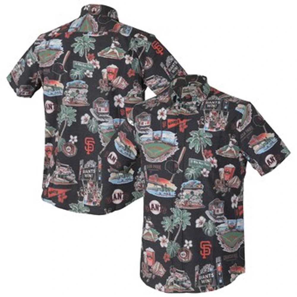 Men's Reyn Spooner Black San Francisco Giants Scenic Tri-Blend Performance Button-Up Top
