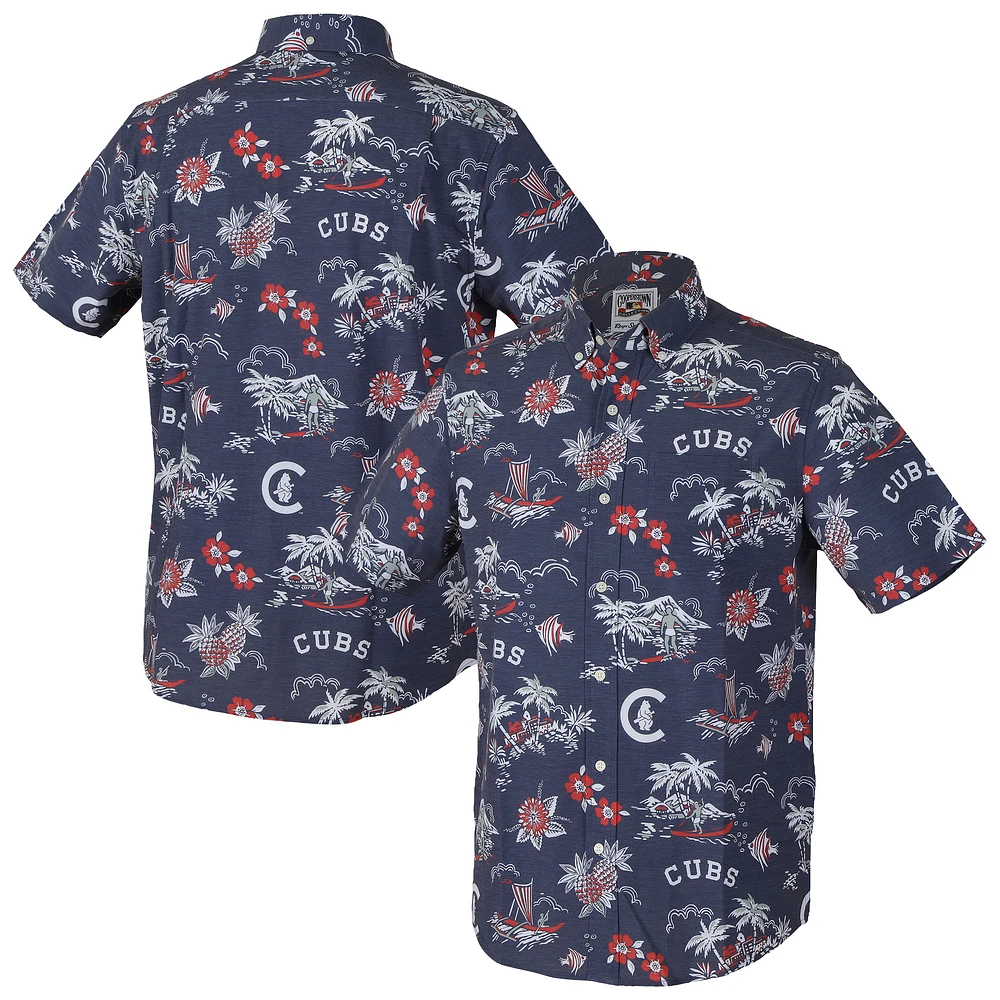 Men's Reyn Spooner Navy Chicago Cubs Kekai Button-Down Shirt