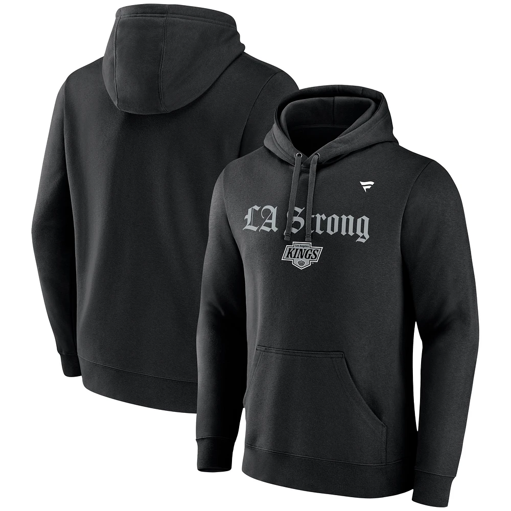 Unisex Fanatics Black Los Angeles Kings LA Strong Fleece Pullover Hoodie