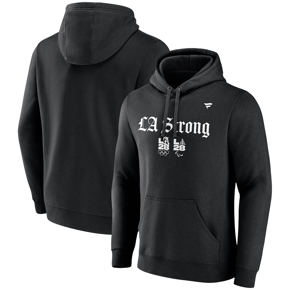 Unisex Fanatics Black LA28 LA Strong Fleece Pullover Hoodie