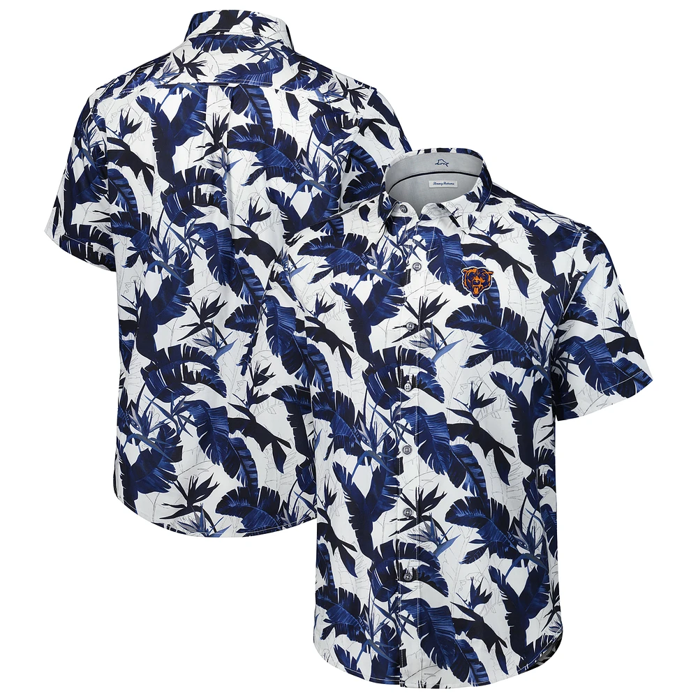 Men's Tommy Bahama Navy Chicago Bears Sunnyvale Blooms Camp Button-Up Shirt