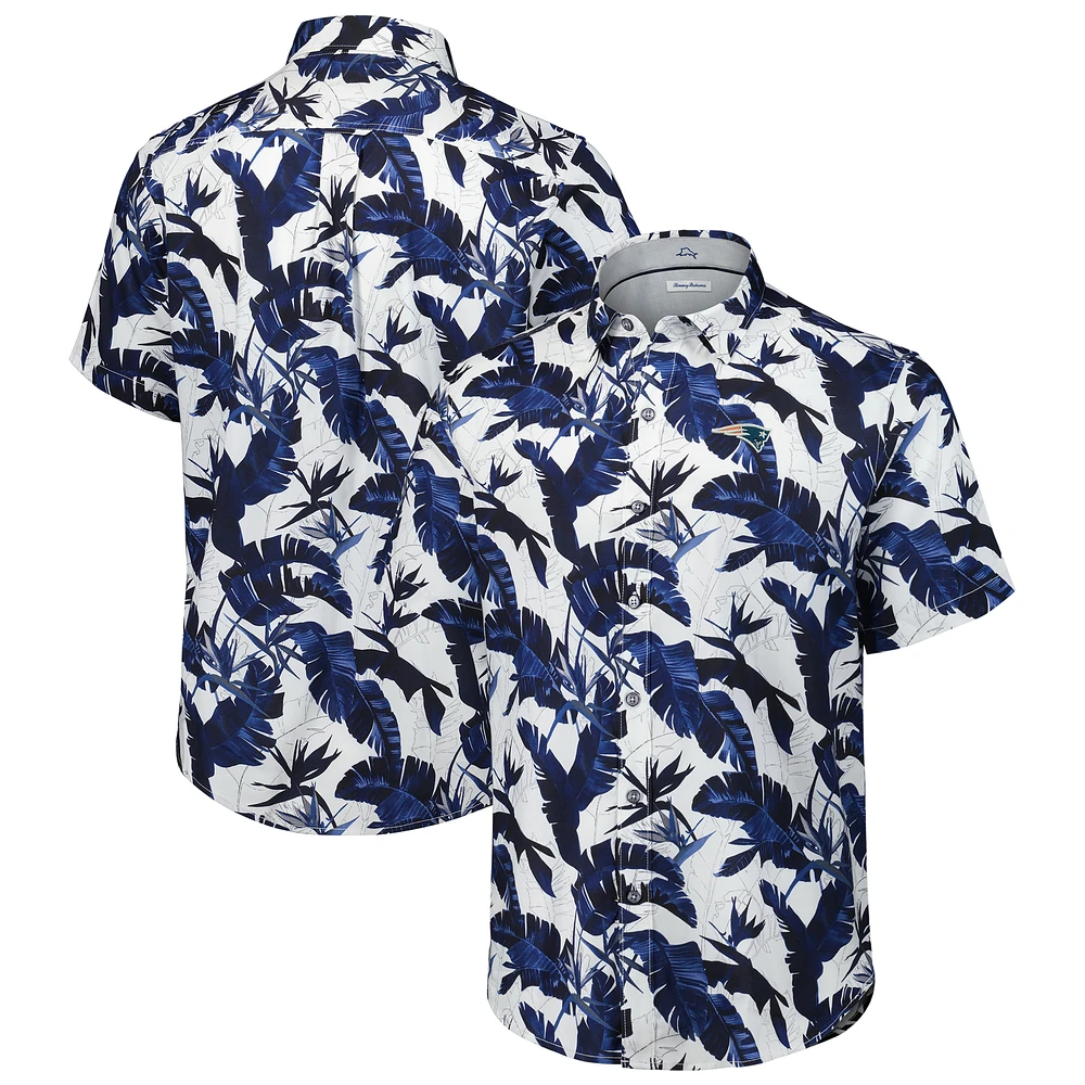 Men's Tommy Bahama Navy New England Patriots Sunnyvale Blooms Camp Button-Up Shirt