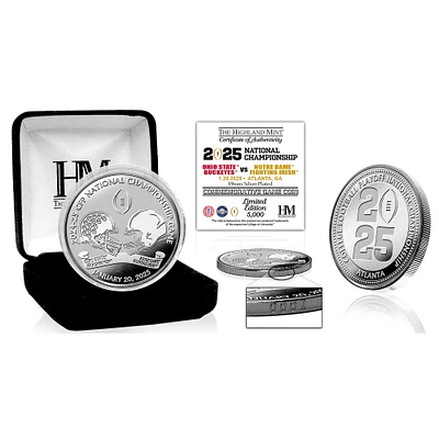 Highland Mint Notre Fame Fighting Irish vs. Ohio State Buckeyes College Football Playoff 2025 National Championship Game 39mm Silver Coin