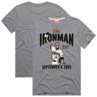 Men's Homage Cal Ripken Jr. Gray Baltimore Orioles Graphic Player T-Shirt