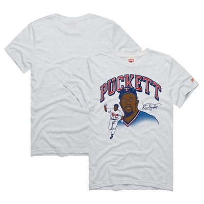 Men's Homage Kirby Puckett Ash Minnesota Twins Graphic Player Tri-Blend T-Shirt