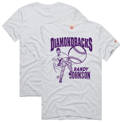 Men's Homage Randy Johnson Ash Arizona Diamondbacks Graphic Player T-Shirt