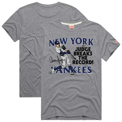 Men's Homage Aaron Judge Gray New York Yankees Graphic Player T-Shirt