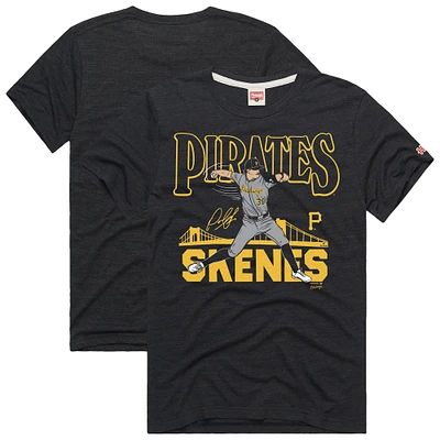 Men's Homage Paul Skenes Charcoal Pittsburgh Pirates Graphic Player Tri-Blend T-Shirt