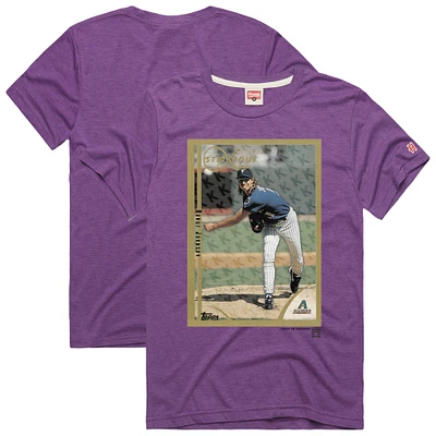 Men's Homage Randy Johnson Purple Arizona Diamondbacks 1999 Topps Baseball Card Player T-Shirt
