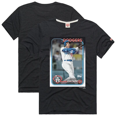 Men's Homage Shohei Ohtani Charcoal Los Angeles Dodgers 2024 Topps Baseball Card Player T-Shirt