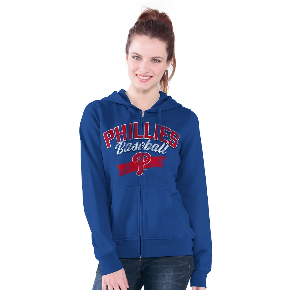 Women's G-III 4Her by Carl Banks Royal Philadelphia Phillies Wild Cat Full-Zip Hoodie