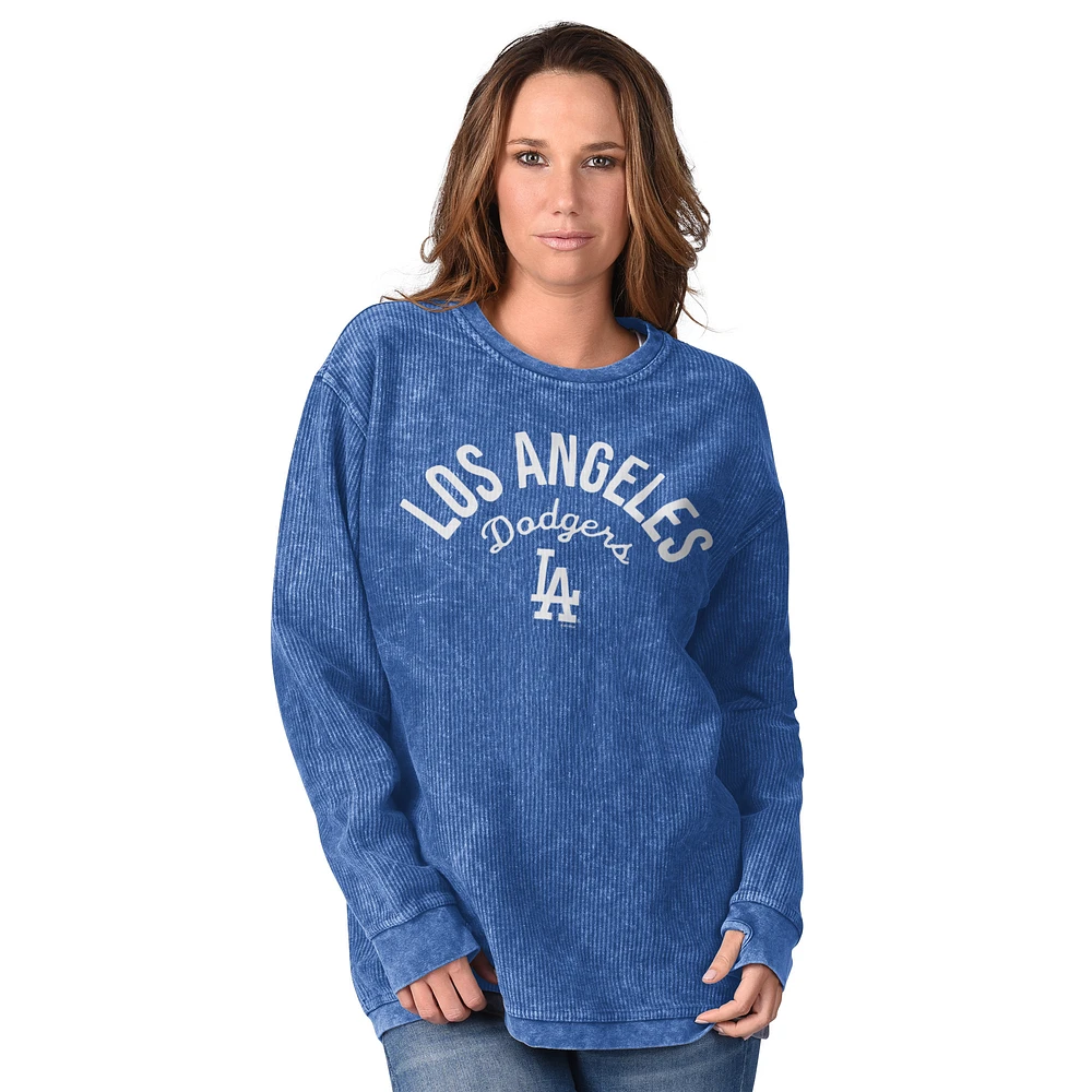 Women's G-III 4Her by Carl Banks Royal Los Angeles Dodgers Comfy Cord Pullover Sweatshirt