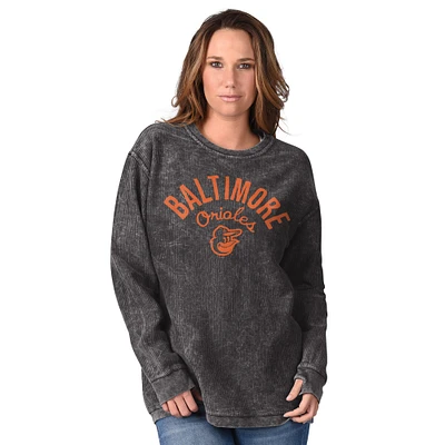 Women's G-III 4Her by Carl Banks Black Baltimore Orioles Comfy Cord Pullover Sweatshirt