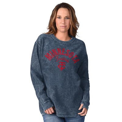 Women's G-III 4Her by Carl Banks Navy Minnesota Twins Comfy Cord Pullover Sweatshirt
