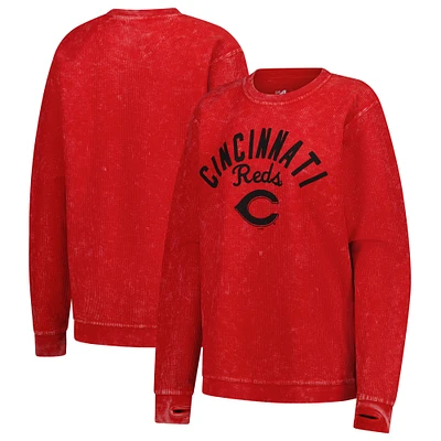 Women's G-III 4Her by Carl Banks Red Cincinnati Reds Comfy Cord Pullover Sweatshirt