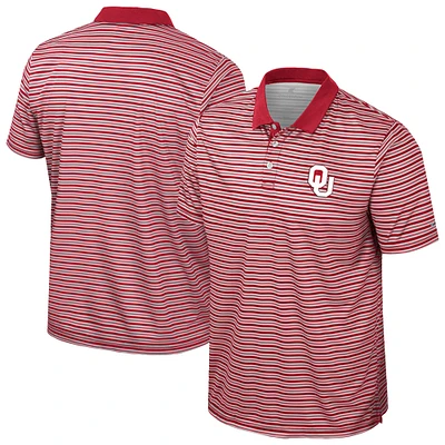 Men's Colosseum Crimson Oklahoma Sooners Striped Polo
