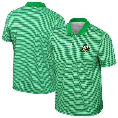 Men's Colosseum Green Oregon Ducks Striped Polo