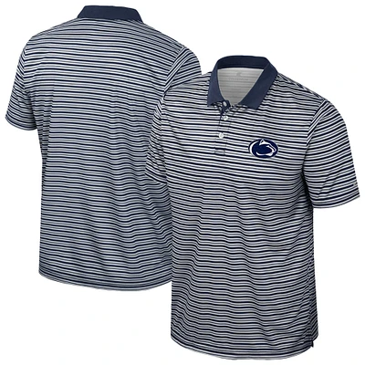 Men's Colosseum Navy Penn State Nittany Lions Striped Polo