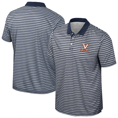 Men's Colosseum Navy Virginia Cavaliers Striped Polo