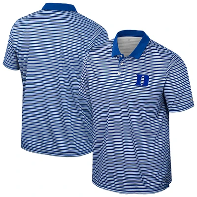 Men's Colosseum Royal Duke Blue Devils Striped Polo