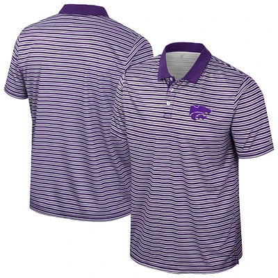 Men's Colosseum Purple Kansas State Wildcats Striped Polo