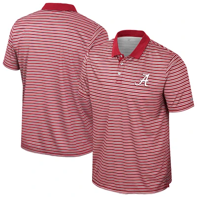 Men's Colosseum Crimson Alabama Tide Striped Polo
