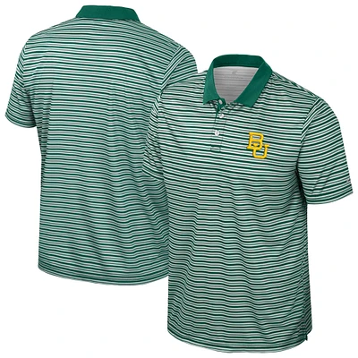 Men's Colosseum Green Baylor Bears Striped Polo