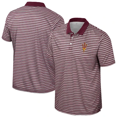 Men's Colosseum Maroon Arizona State Sun Devils Striped Polo
