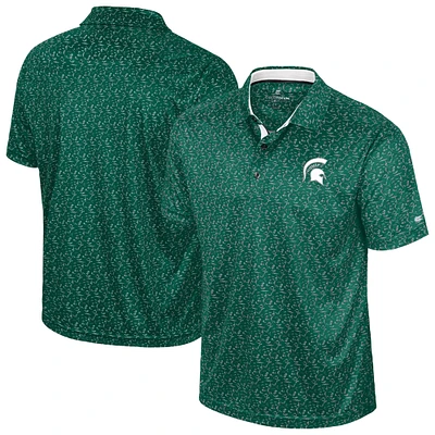 Men's Colosseum Green Michigan State Spartans Sublimated Golf Polo