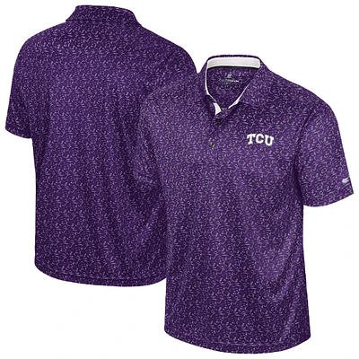 Men's Colosseum Purple TCU Horned Frogs Sublimated Golf Polo